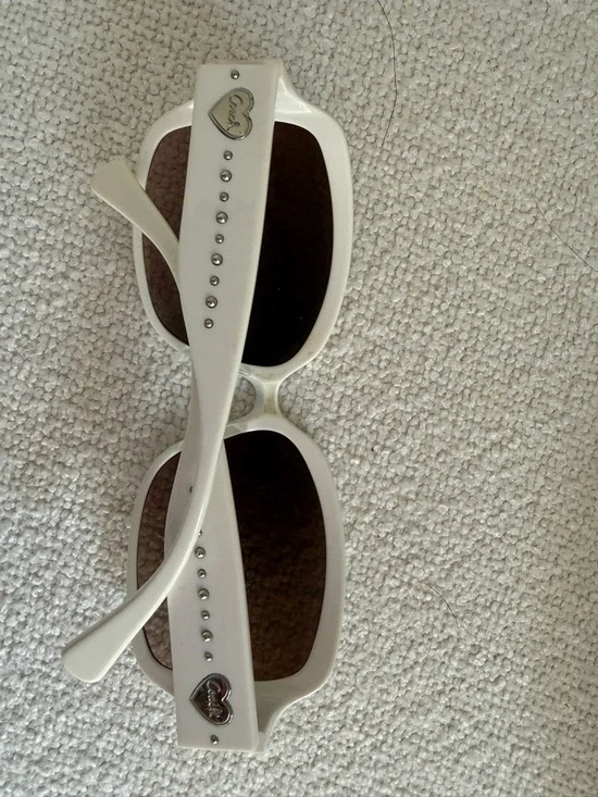 Coach White Frame Sunglasses with Brown Lenses and Case - Picture 3 of 4